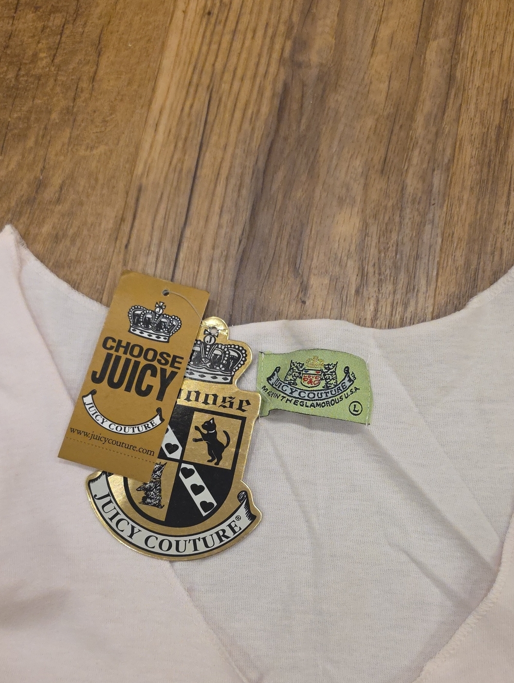 Juicy Couture Pale Pink Tank with Multicolor Logo Buttons - Picture 3 of 3